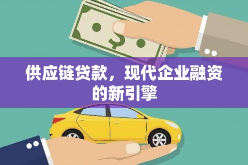 岑巩供应链贷款，现代企业融资的新引擎
