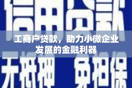 岑巩工商户贷款，助力小微企业发展的金融利器