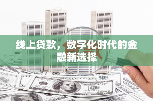 岑巩线上贷款，数字化时代的金融新选择