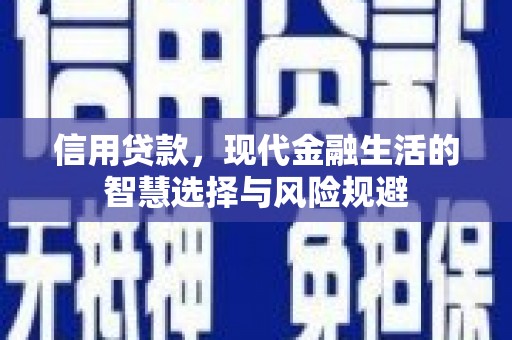岑巩信用贷款，现代金融生活的智慧选择与风险规避