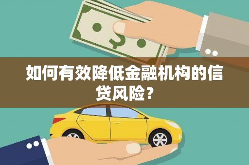 岑巩如何有效降低金融机构的信贷风险？