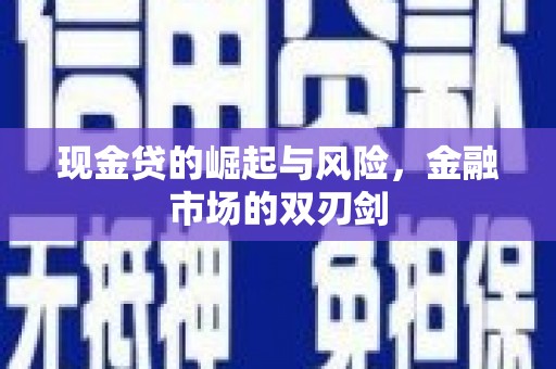 岑巩现金贷的崛起与风险，金融市场的双刃剑