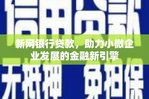 岑巩新网银行贷款，助力小微企业发展的金融新引擎