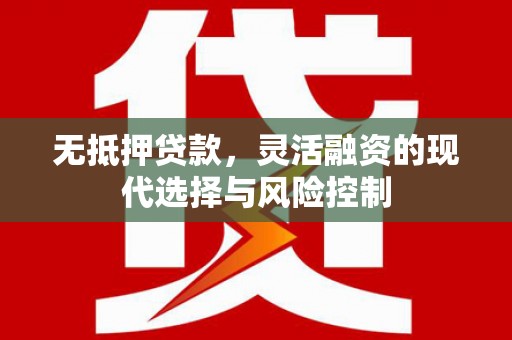 岑巩无抵押贷款，灵活融资的现代选择与风险控制