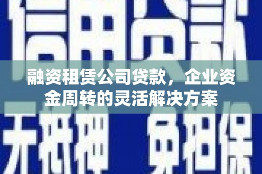 岑巩融资租赁公司贷款，企业资金周转的灵活解决方案