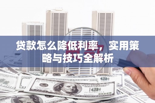 岑巩贷款怎么降低利率，实用策略与技巧全解析