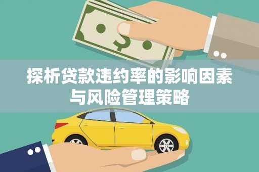 岑巩探析贷款违约率的影响因素与风险管理策略