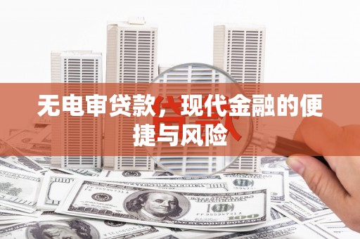 岑巩无电审贷款，现代金融的便捷与风险