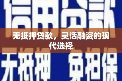 岑巩无抵押贷款，灵活融资的现代选择