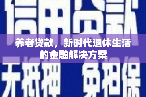 岑巩养老贷款，新时代退休生活的金融解决方案