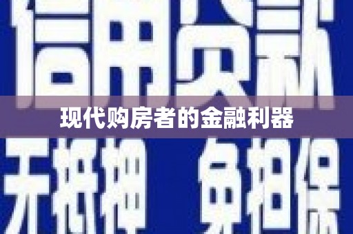 岑巩现代购房者的金融利器