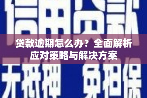 岑巩贷款逾期怎么办？全面解析应对策略与解决方案
