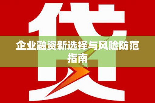 岑巩企业融资新选择与风险防范指南